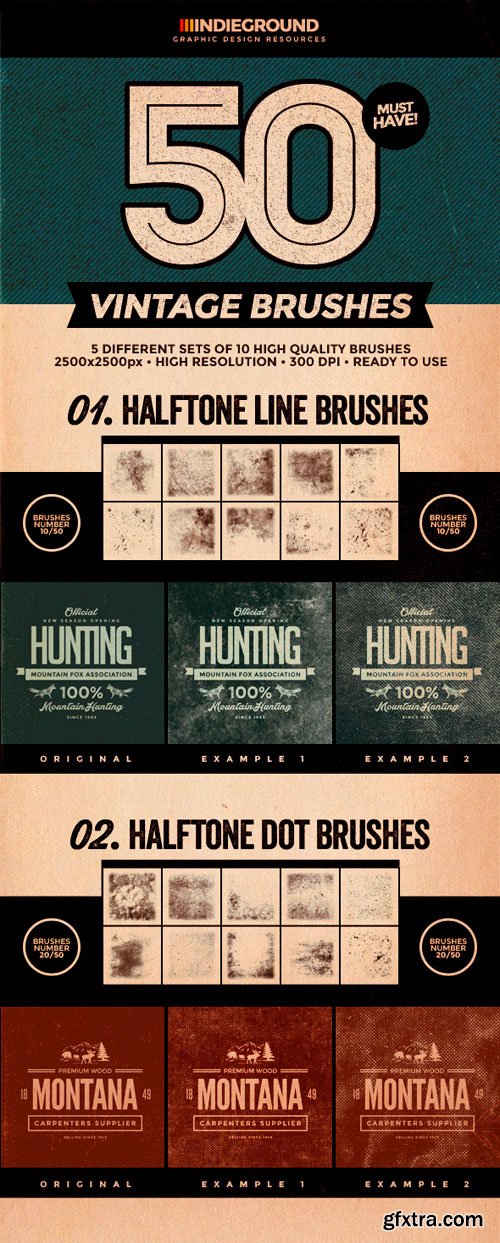 GraphicRiver - 50 Vintage Brushes Set Vol. 2 10431824