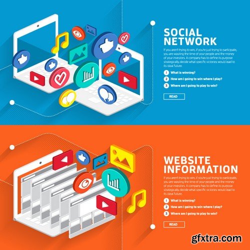 Stock Vectors - Social Network 4, 25xEPS