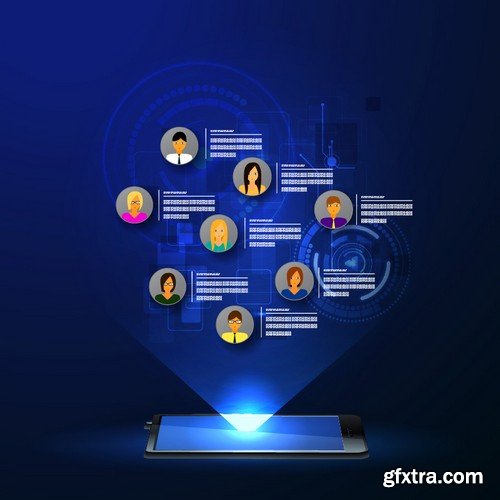 Stock Vectors - Social Network 4, 25xEPS