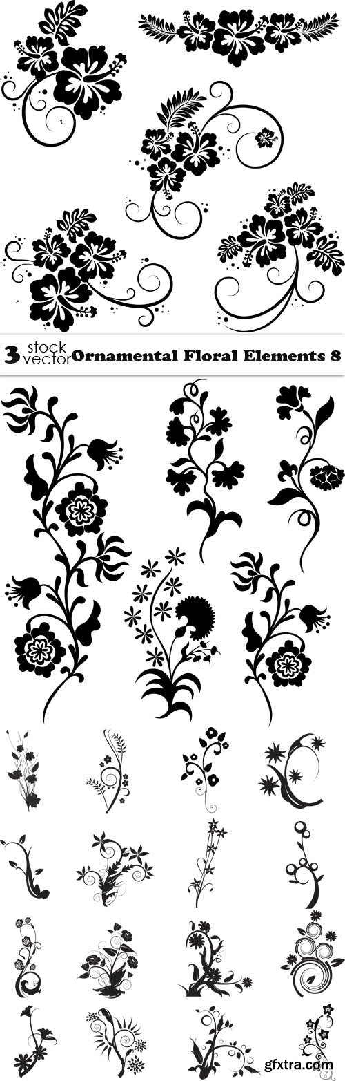 Vectors - Ornamental Floral Elements 8