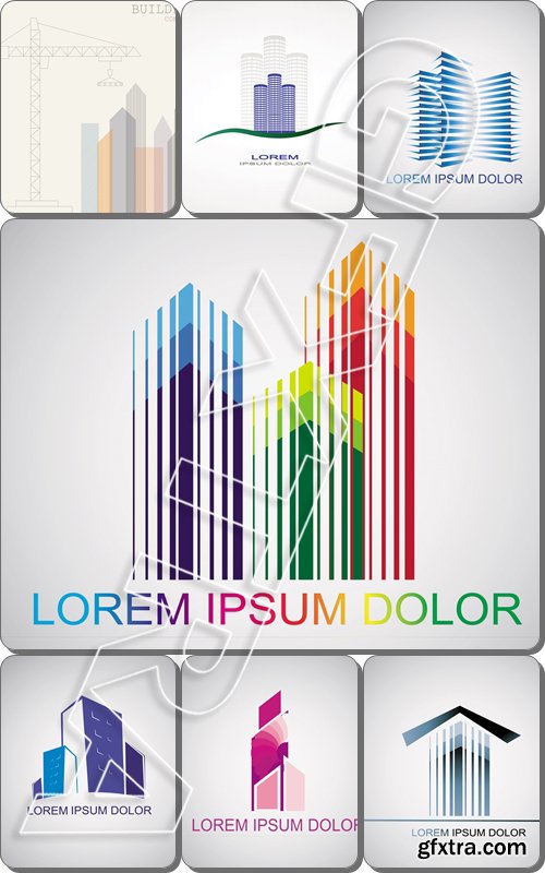 Creative building construction, house logo for your company isolated - Vector
