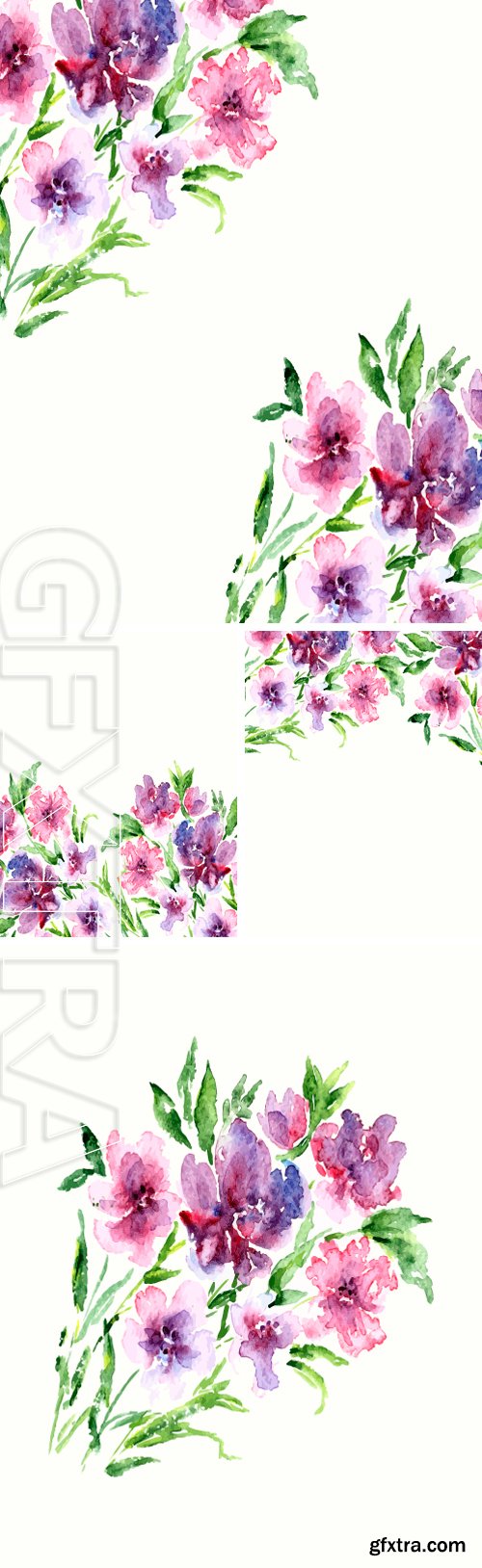 Stock Vectors - Watercolor floral bouquet. Floral background. Birthday card