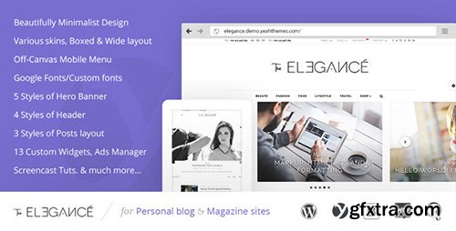 ThemeForest - Elegance v1.0.1.6 - A Flawlessly Minimalist Blogging theme - 10438295