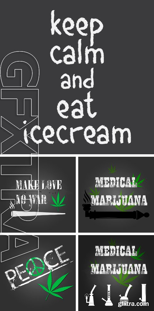 Stock Vectors - Vector medical marijuana sign and bong icon on chalkboard