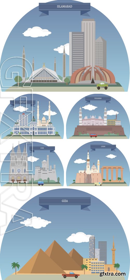 Stock Vectors - Cities stalitsi countries