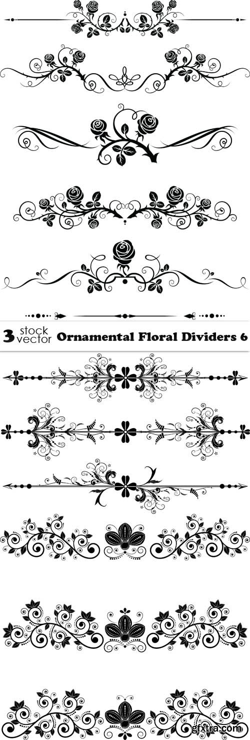 Vectors - Ornamental Floral Dividers 6