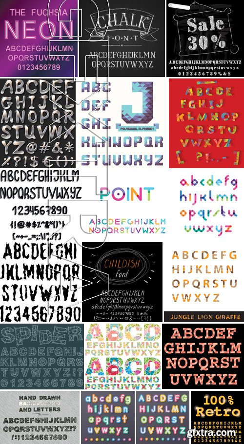 Stock Vectors - Alphabet 14, 29xEPS