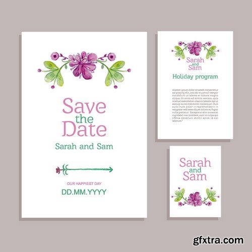 Stock Vectors - Wedding Invitation 3, 29xEPS