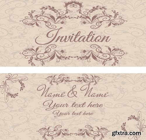 Stock Vectors - Wedding Invitation 3, 29xEPS