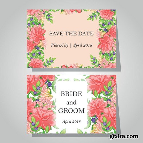 Stock Vectors - Wedding Invitation 3, 29xEPS