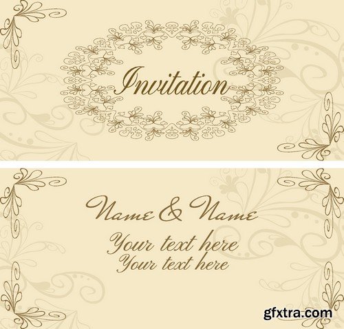 Stock Vectors - Wedding Invitation 3, 29xEPS