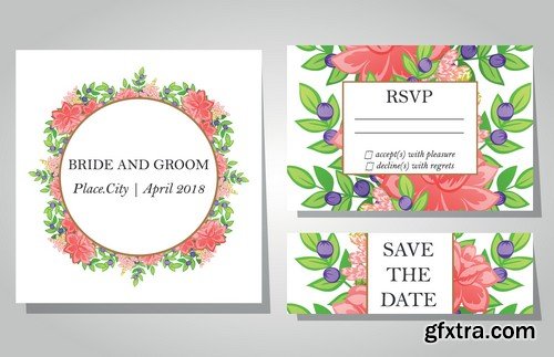 Stock Vectors - Wedding Invitation 3, 29xEPS