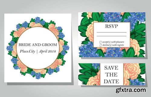 Stock Vectors - Wedding Invitation 3, 29xEPS