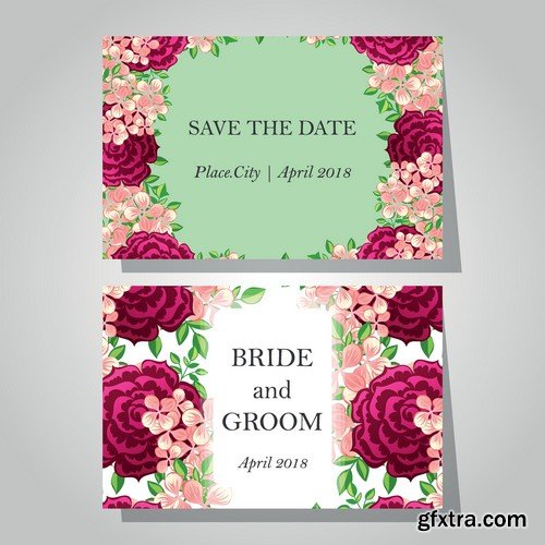 Stock Vectors - Wedding Invitation 3, 29xEPS