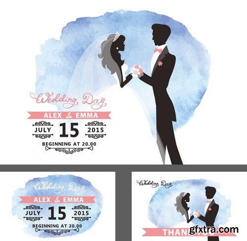 Stock Vectors - Wedding Invitation 3, 29xEPS