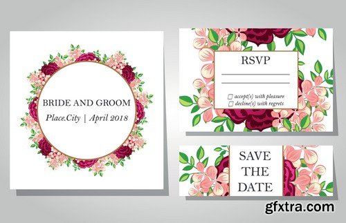 Stock Vectors - Wedding Invitation 3, 29xEPS