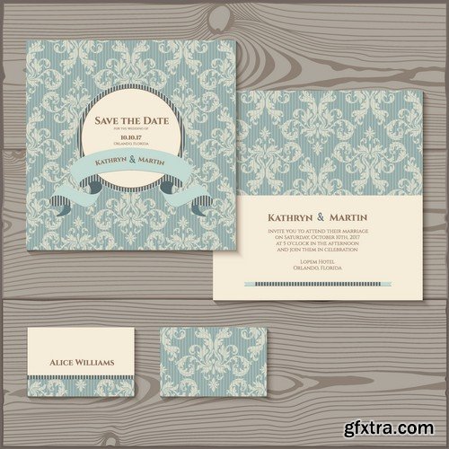 Stock Vectors - Wedding Invitation 3, 29xEPS