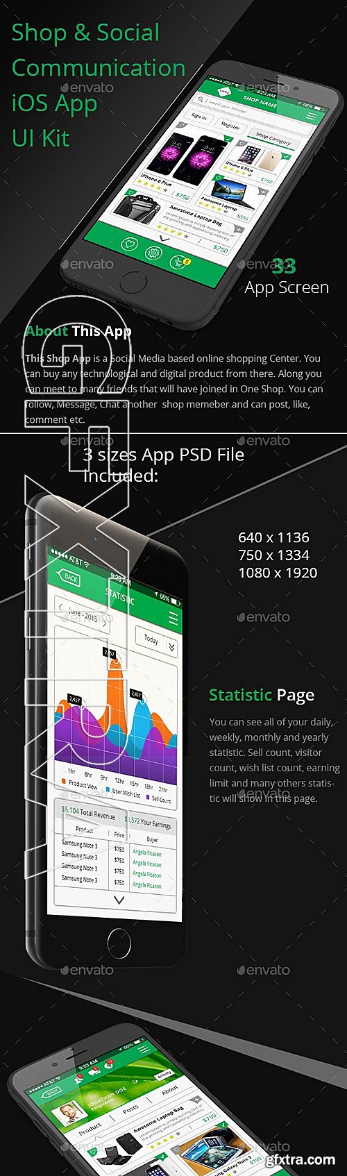 GraphicRiver - Shop & Social iOS App UI Kit 11729453