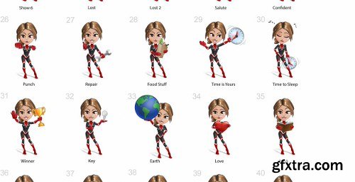 Super Girl Cartoon Character Ultimate Set