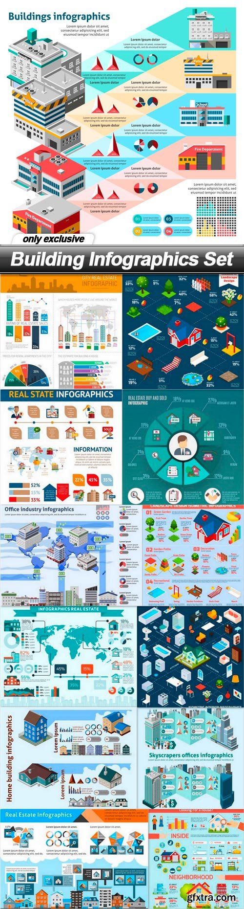 Building Infographics Set - 13 EPS