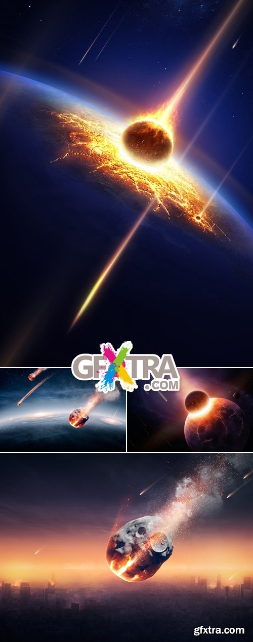 Stock Photo - Meteor Destroying the Earth