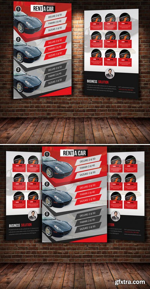 CM - Rent A Car 2 Sided Flyer Template 241884