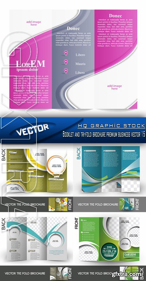 Stock Vector - Booklet and tri-fold brochure premium business vector 15