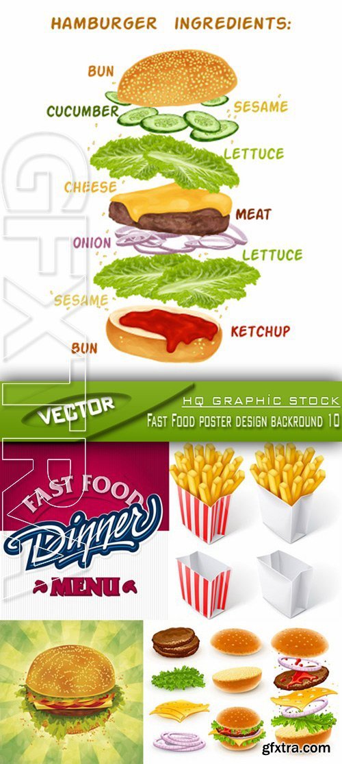 Stock Vector - Fast Food poster design backround 10