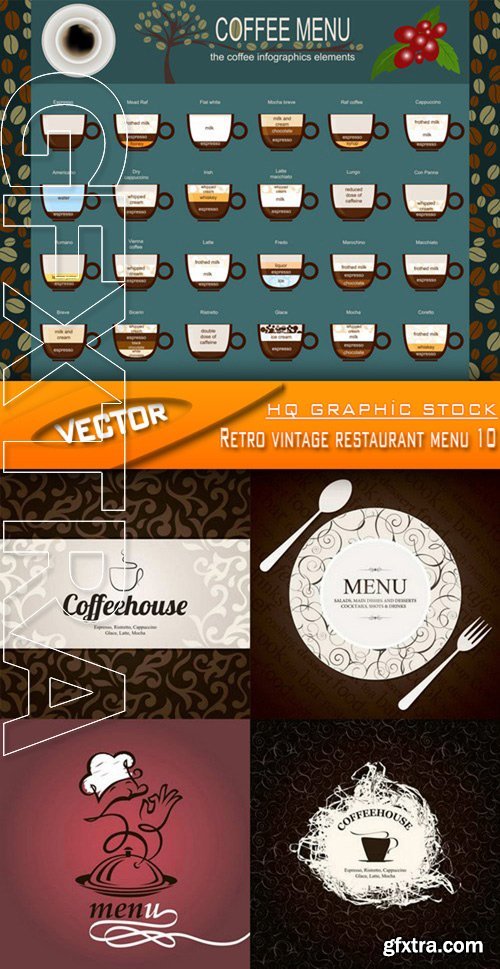 Stock Vector - Retro vintage restaurant menu 10