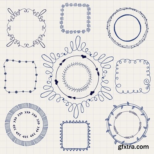 Collection of vector image calligraphic elements vintage design element #5-25 Eps