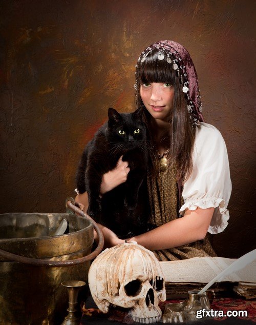 Girl and cat