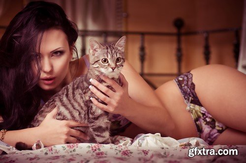 Girl and cat