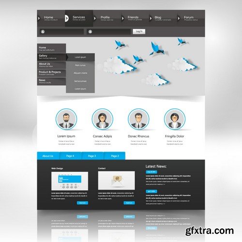 Stock Vectors - Website Template 25, 25xEPS