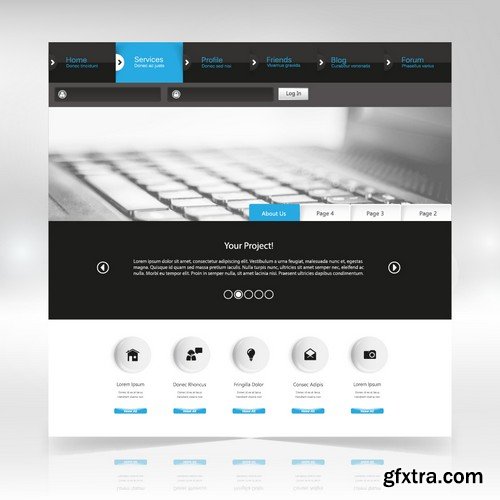 Stock Vectors - Website Template 25, 25xEPS