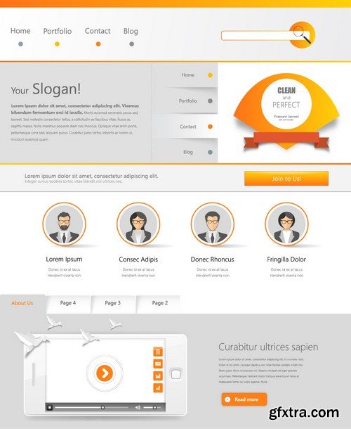 Stock Vectors - Website Template 25, 25xEPS