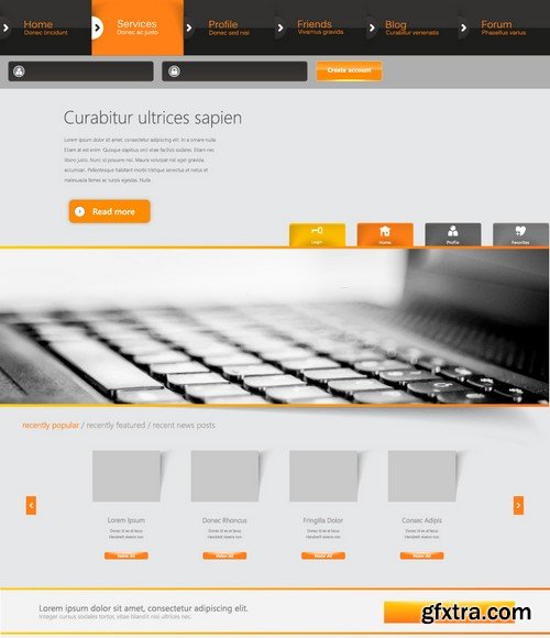 Stock Vectors - Website Template 25, 25xEPS