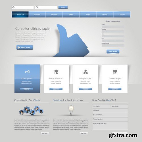 Stock Vectors - Website Template 25, 25xEPS