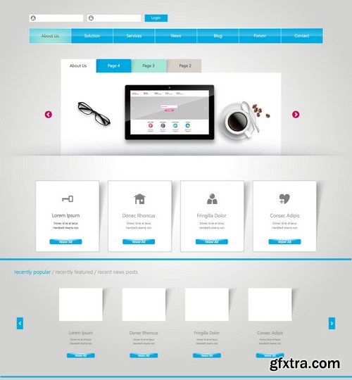 Stock Vectors - Website Template 25, 25xEPS