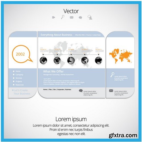 Stock Vectors - Website Template 25, 25xEPS