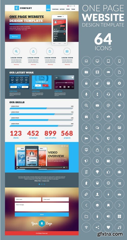 Stock Vectors - Website Template 25, 25xEPS