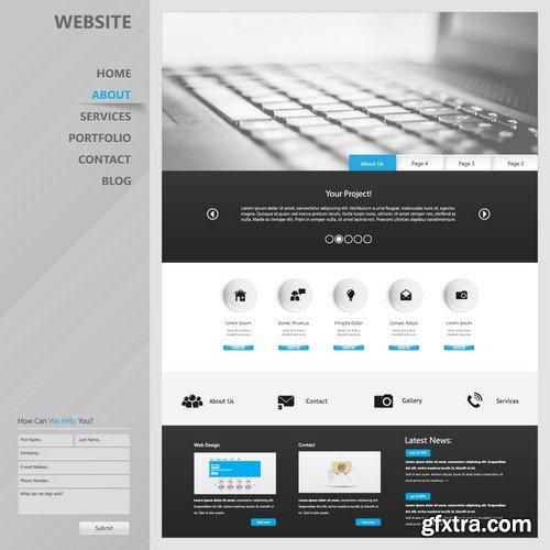 Stock Vectors - Website Template 25, 25xEPS