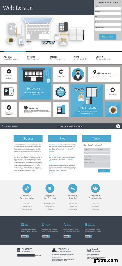 Stock Vectors - Website Template 25, 25xEPS