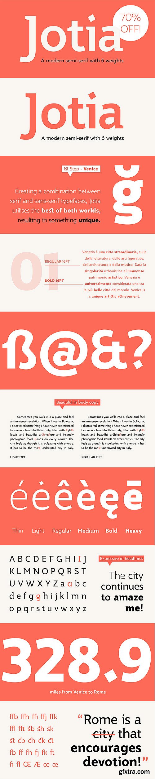 Jotia - A Modern Semi-Serif with 6 Weights 6xOTF $139