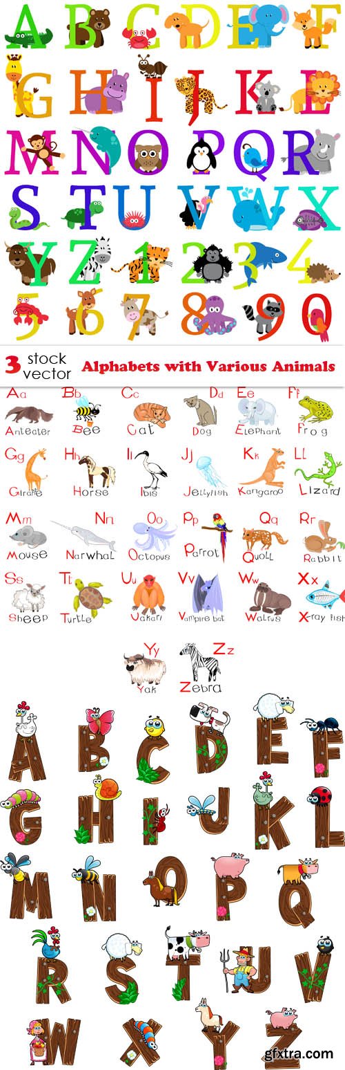 Vectors - Alphabets with Various Animals