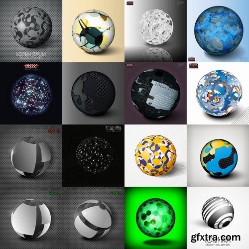 Collection of vector logo of a background picture business sphere ball circle high-tech 25 Eps