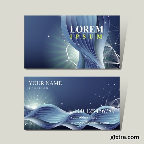 Vector image Collection of business card template visiting card #2-25 Eps