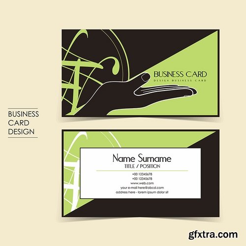 Vector image Collection of business card template visiting card #2-25 Eps