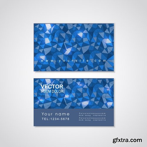 Vector image Collection of business card template visiting card #2-25 Eps