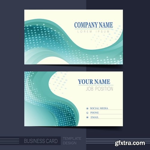 Vector image Collection of business card template visiting card #2-25 Eps