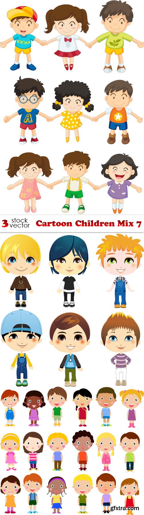 Vectors - Cartoon Children Mix 7